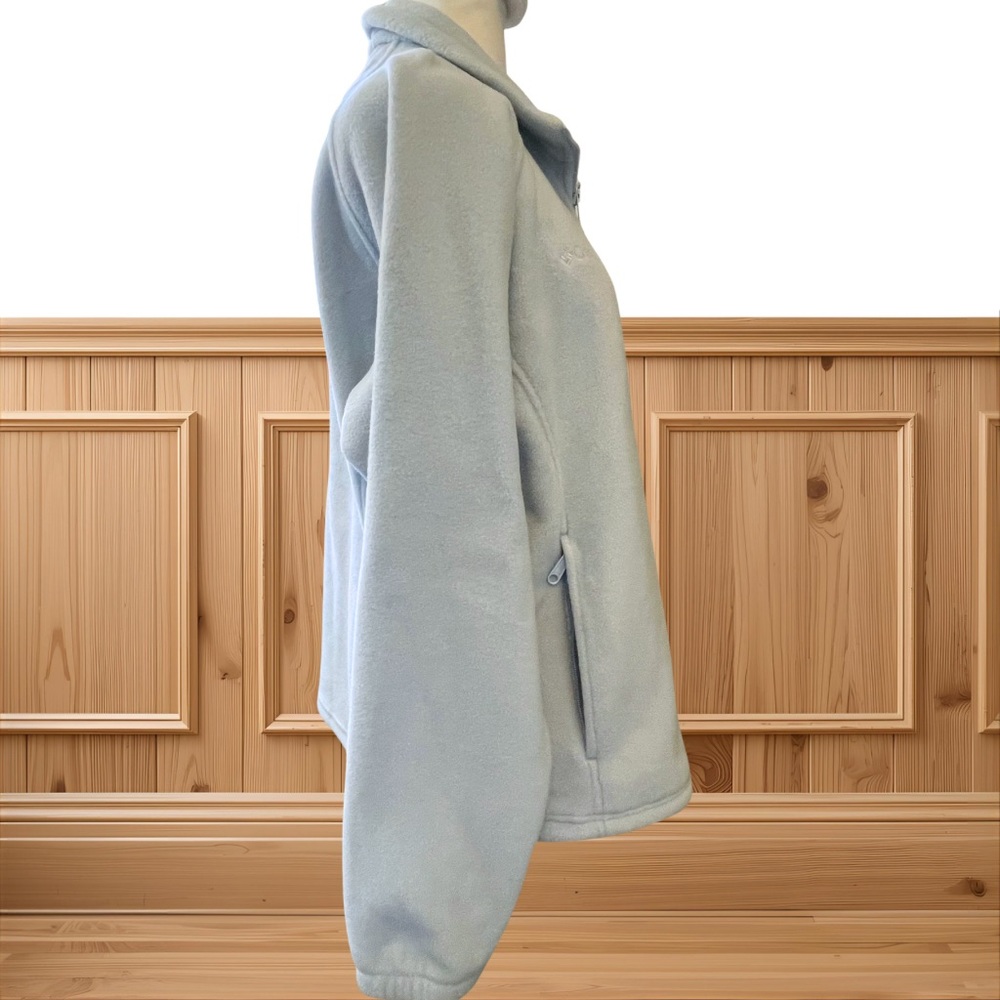 COLUMBIA Women's L Light Icy Blue Full Zip Fleece Jacket Thermal Sweater Cozy - Picture 4 of 9